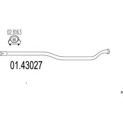 MTS 01.43027 Exhaust Pipe